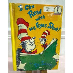 I Can Read With My Eyes Shut Hardcover Dr. Seuss Beginner Book 1983 Library Copy